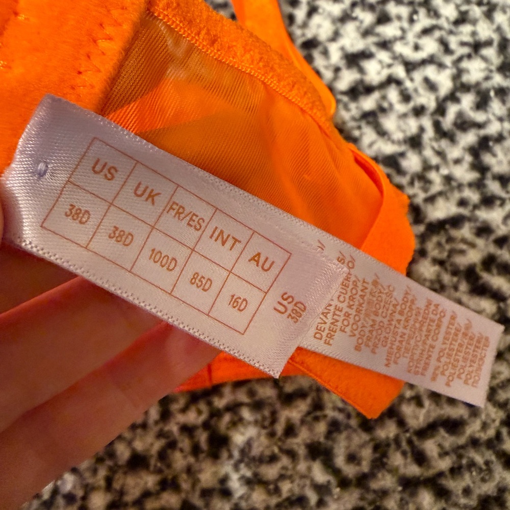 Savage X Fenty Bold Orange Bra - Picture 3 of 4